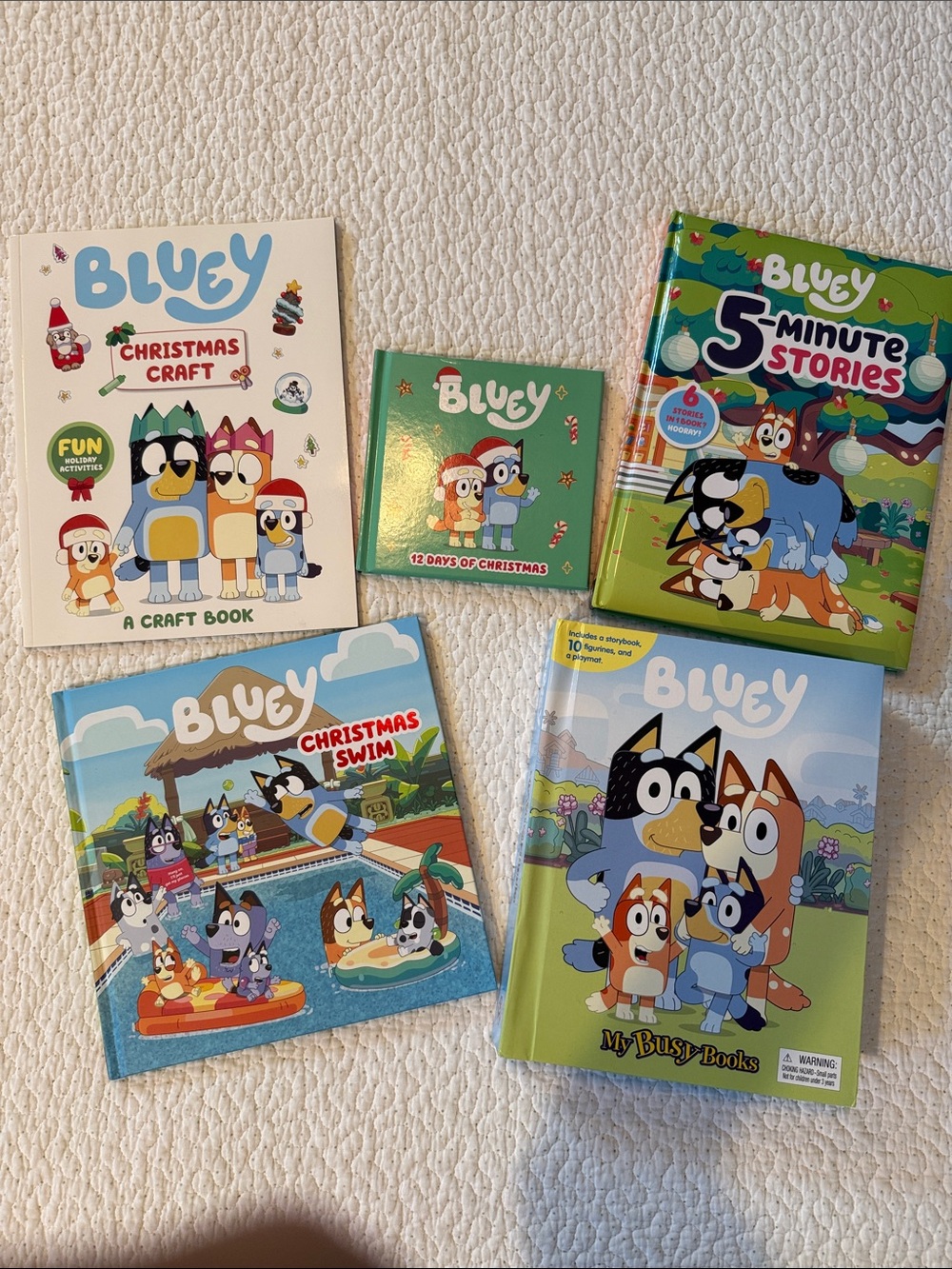 Bluey Kids Book Set of 5 story and activity books.